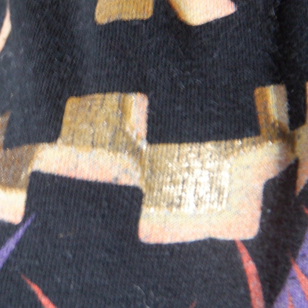 Happy Halloween Ladies Shirt 2X (18W - 20W) Black Purple Orange Gold Shimmer - Picture 7 of 15
